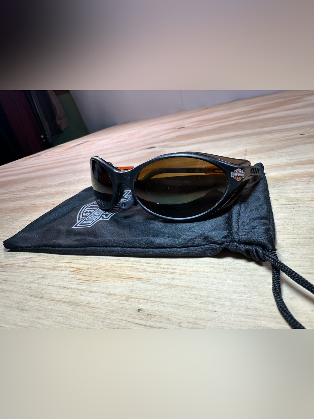 Harley-Davidson Black Womens Sunglasses with Amber Lenses